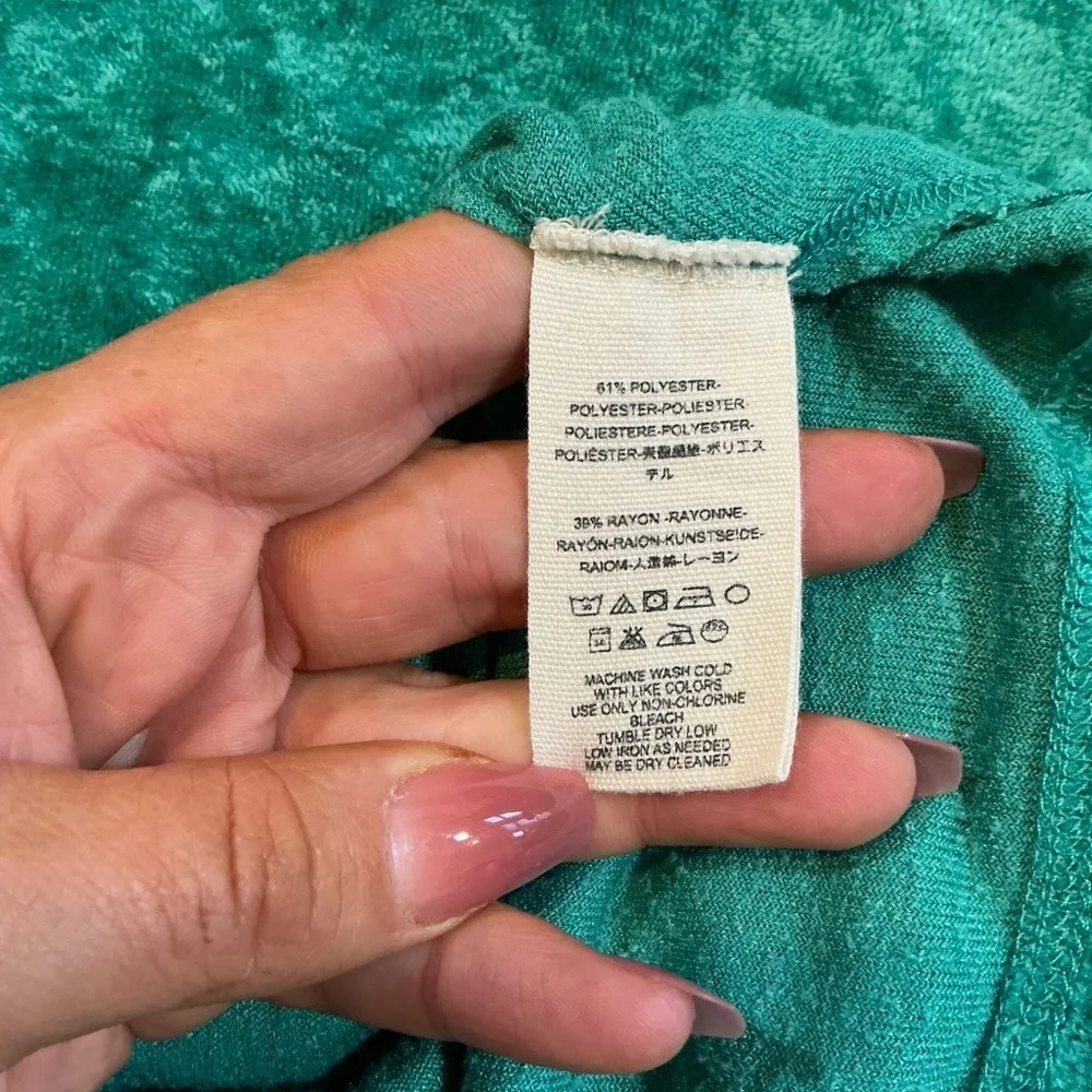 Free People We The Free Milan Crushed Velvet Pullover Women’s XS | Teal Blue - Picture 7 of 9